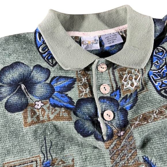 Ocean Pacific OP Vintage 90’s Tiki Hawaiian Polo Shirt - Picture 4 of 4